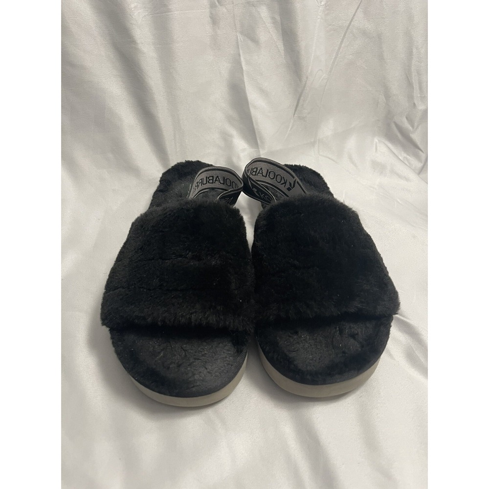 Koolaburra by Ugg W Fuzz'n ll Black Slippers Open Toe Slip‎ on Size 9